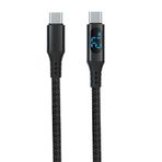 Coverzone PD60W Hızlı Şarj Kablosu, Led Ekranlı, 480Mbps Type-C to Type-C Kablo, USB C - USB C Erkek - Erkek Kablo Tip C to Tip C 1 Metre U05CC3