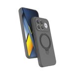 Coverzone Poco F8 Ultra ile uyumlu Kılıf MagSafe ile uyumlu Z-Samara Kapak Wireless Şarj Özellikli Stand Olabilen Poco F8 Ultra kilif Titanyum Gri