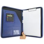 Coverzone Premium İş Portföyü Padfolio Organizer Fermuarlı Sekreterlik Dosya Hesap Makineli Kalem Bölmeli A4 Kağıt Düzenleme Mavi (Mavi)