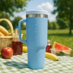 Coverzone Profesyonel 304 Paslanmaz Çelik 4 Mevsim Sıcak ve Soğuk Çay Kahve Termosu Paslanmaz Çelik 1.2 Litre Termos Suluk Gezi Piknik için Ev İş Okul Spor için X55 (1200 ml - Açık Mavi)