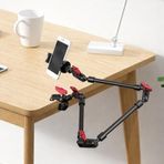 Coverzone Profesyönel 6 Eklemli Ayarlanabilir Montaj Kolu, Video ve Fotoğraf Çekimleri, 20–80 cm Alüminyum Gövde, 360° Dönebilen, 1/4–3/8 Vida Uyumlu Telefon Kamera Webcam Tutucu | LE777