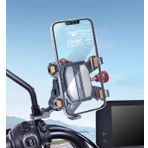 Coverzone Profesyonel Alüminyum Alaşım Motosiklet & Bisiklet Uyumlu Telefon Tutucu – Ayarlanabilir Kilit Mekanizmalı, Su ve Darbe Dayanıklı, Çift Kilitleme Sistemi, Dikiz Ayna Montajlı Lanparte TX02-Z