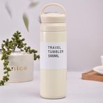 Coverzone Profesyonel Kahve Termosu Paslanmaz Çelik 500ml Termos Suluk Gezi Piknik için Modern Tasarım Ev İş Okul Spor Kullanımına Uygun Su Çay Kahve Çok Amaçlı Kullanım Travel 500 (Krem)