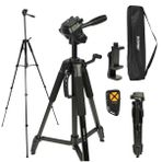 Coverzone Profesyonel Taşınabilir Telefon ve Kamera Tripod 360 Derece Dönebilen Telefon Tutucu ve Bluetooth Kumanda | Zomei ZM-1100