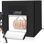 Coverzone Puluzz Fotoğraf Stüdyosu Işık Kutusu 80 X 80 X 80 cm LED 5500LM Mini Taşınabilir Fotoğraf Stüdyosu Çekim Çadırı 3 Arkaplanlı