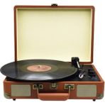Coverzone Retro Taşınabilir Bluetooth Plak Çalar – 33/45 Hız Destekli, USB Sürücü ile Dijital Oynatma, 18–30 cm Plak Uyumu, Vintage Klasik Çanta Tasarım, Yakut İğneli Pikap | TR-98Q