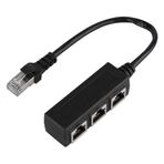Coverzone RJ45 Ethernet Splitter Adaptör 1 Erkek 3 Dişi LAN Çoklayıcı İnternet Paylaştırıcı CAT5 CAT6 Ağ Çoğaltıcı Router Modem PC Laptop Network Bağlantı Çevirici | ZR1225