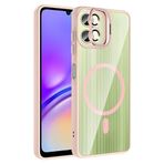 Coverzone Samsung Galaxy A06 ile Uyumlu Z-Etro MagSafe Wireless Şarj Destekli, Güçlü Manyetik Tutucu, Stand Olabilen, Kamera Lens Hediyeli Koruyucu Kılıf Pembe