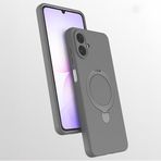 Coverzone Samsung Galaxy A07 ile uyumlu Kılıf MagSafe ile uyumlu Z-Samara Kapak Wireless Şarj Özellikli Stand Olabilen Galaxy A07 kilif Titanyum