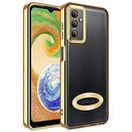 coverzone Samsung Galaxy A14 ile uyumlu Kılıf Kamera Korumalı Logo Gösteren Parlak renk kenar çizgileri ile şık bir tasarım Colored Z-Omega Kapak (LİLA)