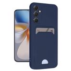 Coverzone Samsung Galaxy A16 ile uyumlu Kılıf Kartvizitli Kartlıklı Kamera Korumalı Galaxy A16-5G ile uyumlu Kapak Silikon Soft ve Pürüzsüz Dış Yüzey (Lacivert, Galaxy A16)