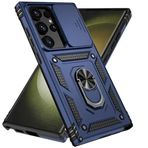 Coverzone Samsung Galaxy A16 ile Uyumlu PhoenixShield Sürgülü Kamera Korumalı Kapak, Tam Koruma Manyetik Vega Kapak Kılıf LACİVERT