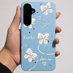 Coverzone Samsung Galaxy A16/A26 İle Uyumlu Yüksek Kalite Özel Tasarım Kadife İç Yüzey Lansman Silikon Premium Telefon Kılıfı-SD02-Bebek Kurdele