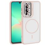 Coverzone Samsung Galaxy A17 ile Uyumlu Z-Etro MagSafe Wireless Şarj Destekli, Güçlü Manyetik Tutucu, Stand Olabilen, Kamera Lens Hediyeli Koruyucu Kılıf Pembe