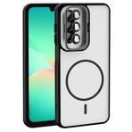 Coverzone Samsung Galaxy A17 ile Uyumlu Z-Etro MagSafe Wireless Şarj Destekli, Güçlü Manyetik Tutucu, Stand Olabilen, Kamera Lens Hediyeli Koruyucu Kılıf Siyah