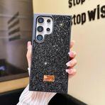 Coverzone Samsung Galaxy A24 ile Uyumlu Elmas Desen Taşlı Kılıf – 2 mm Kamera Çıkıntı Koruma, Işıltılı Lüks Şık Darbe Emici Kapak Siyah