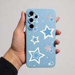 Coverzone Samsung Galaxy A24 İle Uyumlu Yüksek Kalite Özel Tasarım Kadife İç Yüzey Lansman Silikon Premium Telefon Kılıfı-SD02-Bebe Yıldız