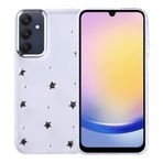 Coverzone Samsung Galaxy A25 ile uyumlu Kılıf Airbag Köşeli 2mm Kamera Çıkıntı Korumalı Simli Şeffaf Baskılı Z-Kutup Kapak Yıldız