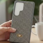 Coverzone Samsung Galaxy A26 ile Uyumlu Elmas Desen Taşlı Kılıf – 2 mm Kamera Çıkıntı Koruma, Işıltılı Lüks Şık Darbe Emici Kapak Naturel Titanyum