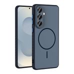 Coverzone Samsung Galaxy A37 İle Uyumlu Kamera Lens Korumalı Kılıf Magsafe Uyumlu Kablosuz Şarj Özellikli Tea Silikon Telefon Kılıfı Lacivert