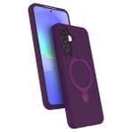 Coverzone Samsung Galaxy A37 ile uyumlu Kılıf MagSafe ile uyumlu Z-Samara Kapak Wireless Şarj Özellikli Stand Olabilen Galaxy A37 kilif Derin Mor