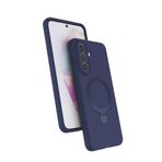 Coverzone Samsung Galaxy A37 ile uyumlu Kılıf MagSafe ile uyumlu Z-Samara Kapak Wireless Şarj Özellikli Stand Olabilen Galaxy A37 kilif Lacivert
