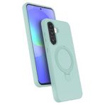 Coverzone Samsung Galaxy A37 ile uyumlu Kılıf MagSafe ile uyumlu Z-Samara Kapak Wireless Şarj Özellikli Stand Olabilen Galaxy A37 kilif Su Yeşili