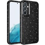 Coverzone Samsung Galaxy A55 ile uyumlu Z-Jelly Kılıf Kamera Korumalı Simli Işılıtılı Renkli Parlak Silikon Kapak-Siyah (Siyah, Galaxy A55)