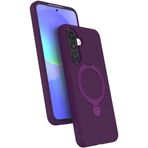 Coverzone Samsung Galaxy A57 ile uyumlu Kılıf MagSafe ile uyumlu Z-Samara Kapak Wireless Şarj Özellikli Stand Olabilen Galaxy A57 kilif Derin Mor