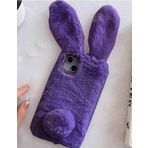 Coverzone Samsung Galaxy Note 8 Uyumlu Kılıf Peluş Tüylü Tavşan Kulak Silikon Tpu Oyuncak Kapak Mor