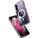 Coverzone Samsung Galaxy S23 Fe ile uyumlu Kılıf Z-Tacsafe Wireless Halka Şeklindeki Magnetik Dizayn Attractive Kapak Şeffaf
