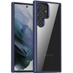 Coverzone Samsung Galaxy S23 ile uyumlu Kılıf Kenarı Renkli Arkası Şeffaf Kamera Korumalı Impact Protectıon Lacivert Kılıf