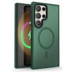 Coverzone Samsung Galaxy S23 Plus ile uyumlu Kılıf Kenarı Renkli Arkası Mat Transparan Magsafe ile uyumlu Kamera Çıkıntı 2mm Korumalı New Impact Matte Protectıon Kılıf Dark Green