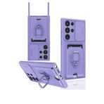 Coverzone Samsung Galaxy S23 Plus ile uyumlu Kılıf Petit Standlı Window Kartvizitli Yüzüklü Samsung Galaxy S23 Plus ile uyumlu Standlı 4 Özellikli Kılıf (lila)