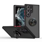 Coverzone Samsung Galaxy S23 Ultra ile uyumlu Kılıf Thunder Hux Yüzüklü Kapak Şık ve Dekoratif Model Stand Olabilen 360° Dönebilen Yüzük Aparatı ve Kamera Korumalı Yükseltilmiş Thunder Hux Kapak