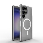 Coverzone Samsung Galaxy S23 Ultra ile Uyumlu Transparent Manyetik Magsafe ile Uyumlu, Tam Gövde Koruyucu Kılıf İnce CrystalClear Telefon Kılıfı PMMA - Şeffaf