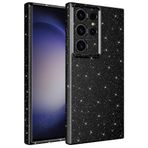 Coverzone Samsung Galaxy S23 Ultra ile uyumlu Z-Jelly Kılıf Kamera Korumalı Simli Işılıtılı Renkli Parlak Silikon Kapak-Siyah