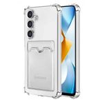 Coverzone Samsung Galaxy S24 ile Uyumlu Kartlıklı Şeffaf Kamera Koruma Yükseltisi Z-Serta Silikon Anti-Şok Özellikli Köşeleri Airbag Şeffaf Telefon Kılıfı