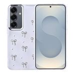 Coverzone Samsung Galaxy S24 ile uyumlu Kılıf Airbag Köşeli 2mm Kamera Çıkıntı Korumalı Simli Şeffaf Baskılı Z-Kutup Kapak Fiyonk