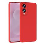 Coverzone Samsung Galaxy S25 Edge İle Uyumlu Kılıf Z-Mara Lansman Vieri Tam Koruma Arka Kapak Kamera Koruma Çıkıntılı Pürüzsüz Yüzey Kırmızı