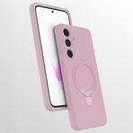 Coverzone Samsung Galaxy S25 FE ile uyumlu Kılıf MagSafe ile uyumlu Z-Samara Kapak Wireless Şarj Özellikli Stand Olabilen Galaxy S25 Fe kilif Pembe