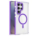 Coverzone Samsung Galaxy S25 Ultra İle Uyumlu Bella Magsafe Kablosuz Şarj Destekli Telefon Kılıfı Kamera Lens Koruma Çıkıntılı- Derin Mor