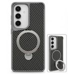 Coverzone Samsung Galaxy S26 Ultra ile uyumlu Kılıf Karbon Fiber Görünümlü Magsafe ile uyumlu Stand olabilen Yet Case Tam Kaplayan Gövde Koruyucu Telefon Kılıfı Gri