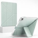 Coverzone Samsung Galaxy Tab S9 FE ile uyumlu Kılıf SM-X510 Saydam Arka Kapak Flip Smart Cover Katlanabilir Standlı Darbe Emici Koruyucu Tablet Kılıfı Akıllı Uyku Özellikli Yeşil