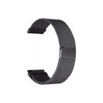 CoverZone Samsung Galaxy Watch 3 Uyumlu 45 mm Hasır Metal Örgülü Siyah Kordon
