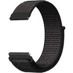 Coverzone Samsung Galaxy Watch 4 ile uyumlu 44 mm (22MM) Bilekli Kumaş Kayış Fabric Kordon Siyah