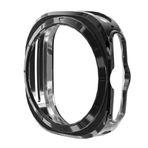 Coverzone Samsung Galaxy Watch Ultra ile uyumlu Silikon Kasa Ekran Koruyucu Önü Açık Çerceve PC Kasa Koruma Silikon Çerçeve (Siyah, Galaxy Watch Ultra)
