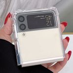 Coverzone Samsung Galaxy Z Flip 3 ile uyumlu Anti Shock Şeffaf Kılıf Pürüzsüz Yüzey Galaxy Flip 3 ile uyumlu Kılıf