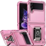 Coverzone Samsung Galaxy Z Fold 4 İle Uyumlu Katlanabilir Stand Olabilen Mıknatıslı Forever Galaxy Z Fold 4 ile uyumlu Mega Case Pembe