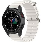 CoverZone Samsung Gear S2 Uyumlu 42 mm Quintessential Kabartmalı Metal Tokalı Beyaz Kordon